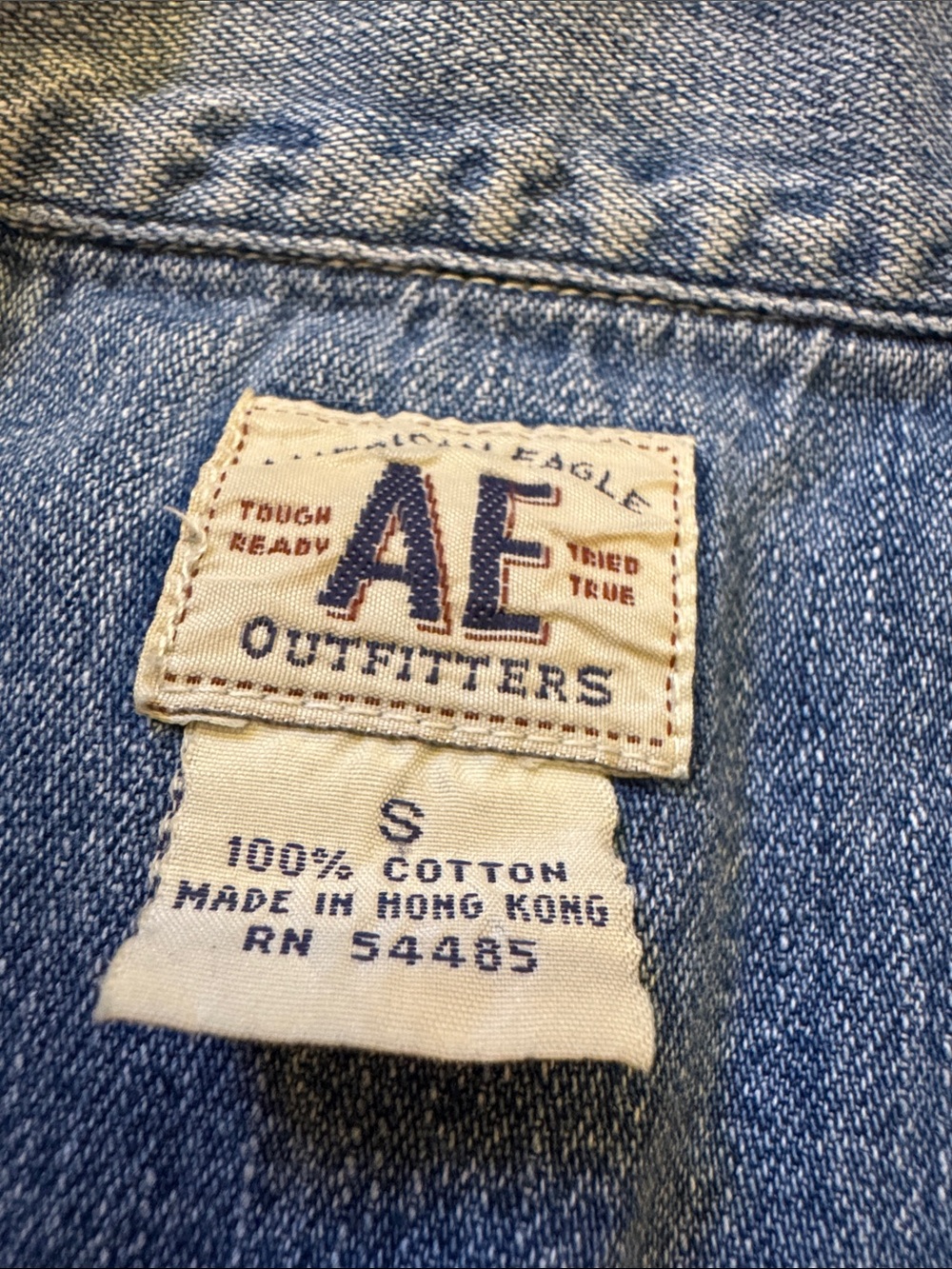 Vintage Y2K American Eagle Denim Vest Cropped 100% Cotton Size Small - Picture 2 of 2
